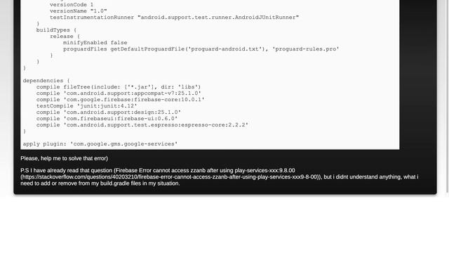 FireBase Error: cannot access zzanb class file for com.google.android.gms.internal.zzanb not fou... смотреть онлайн