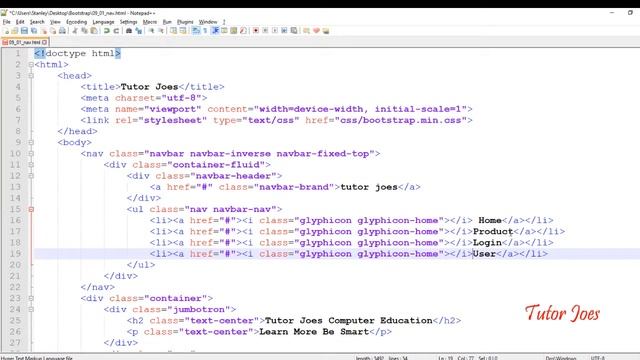 Navbar Glyphicon in Bootstrap in Telugu смотреть онлайн