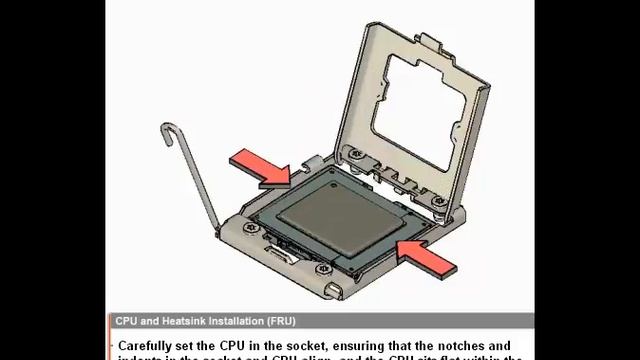Sun Server X2-8: Installing a CPU and Heatsink (Field-Replaceable Unit) смотреть онлайн