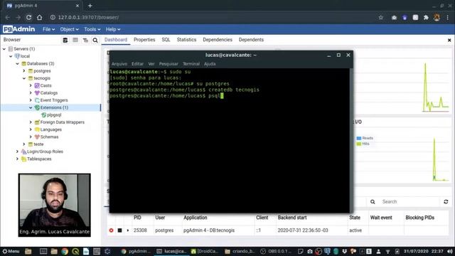 Criando banco PostgreSQL e adicionando extensão PostGIS via terminal e pgadmin смотреть онлайн