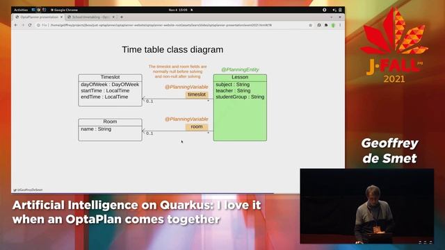 J-Fall 2021: Geoffrey De Smet - AI on Quarkus: I love it when an OptaPlan comes together смотреть онлайн