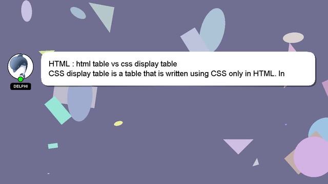 HTML : html table vs css display table смотреть онлайн