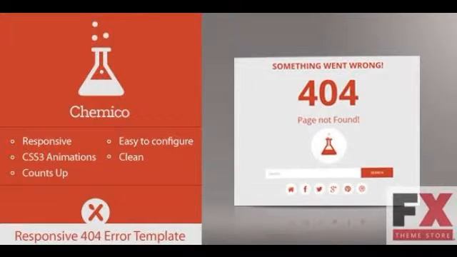 Preview Chemico - Responsive Animated 404 Error Template TFo смотреть онлайн