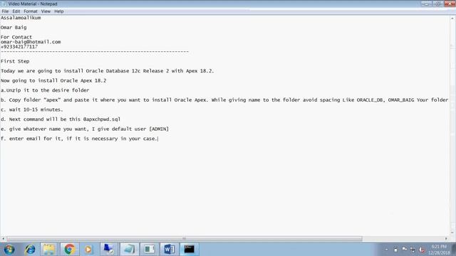 Oracle Apex Installation 18.2 - DB 12c R2 смотреть онлайн