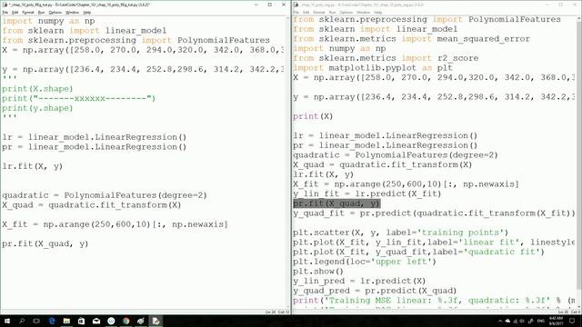 Machine Learning Linear Regression : 1 degree vs 2 degree polynomial смотреть онлайн