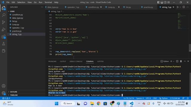 Python Lecture 9.4(String) смотреть онлайн