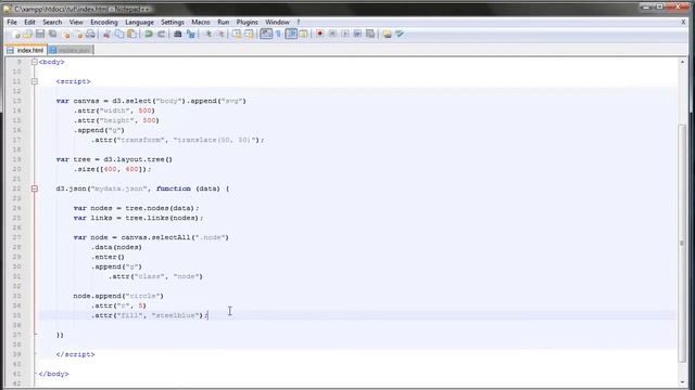 TUTORIAL D3.JAVASCRIPT Lesson 15 / The Tree Layout (2/2) смотреть онлайн