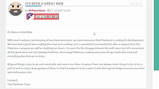Pixelmon is Ending // Issues & General Thoughts смотреть онлайн