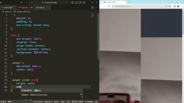 Thumbnail Image Slider Using HTML CSS & JavaScript | SwiperJS