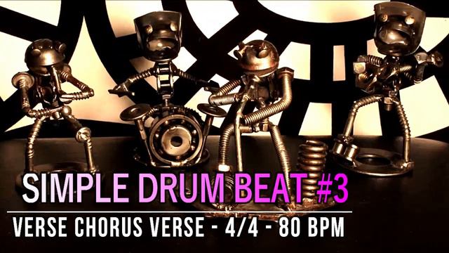 80 BPM - Simple Beat #3 - 4/4 Straight Rock Drum Track - Metronome - Drum beat смотреть онлайн