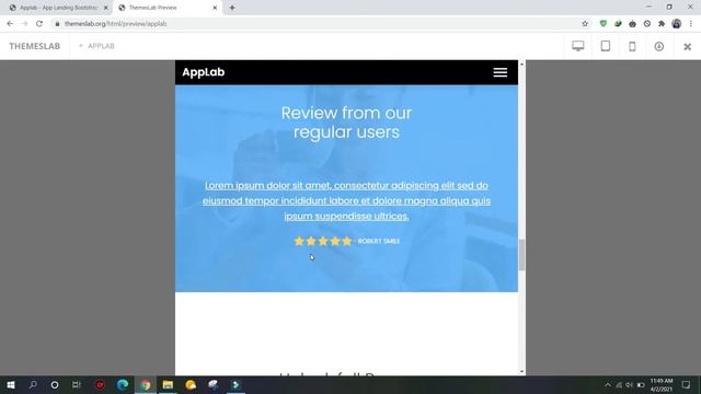 Applab: App Landing Bootstrap HTML Template смотреть онлайн