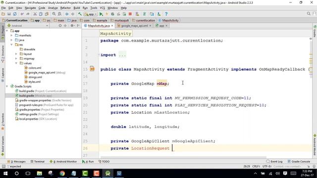 How to get the current Location programatically in android for beginners PART 1 YouTube смотреть онлайн