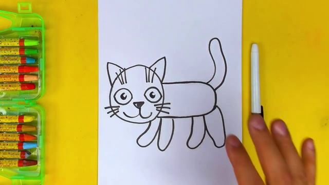 Как нарисовать КОШКУ уроки рисования для детей смотреть онлайн