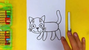 Как нарисовать КОШКУ уроки рисования для детей