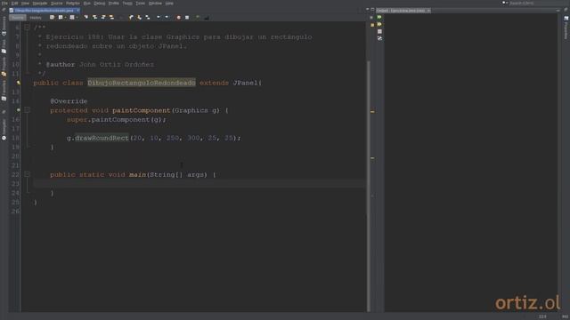 Java - Ejercicio 188: Usar la Clase Graphics para Dibujar un Rectángulo Redondeado смотреть онлайн