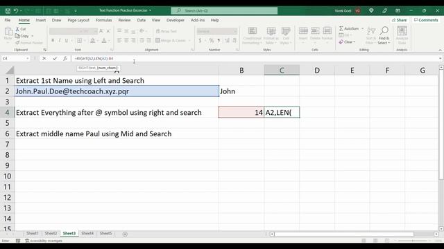Text Function Answers in Excel | Text functions Practice Exercise Excel Solution смотреть онлайн