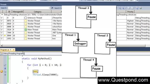 How to Debug C# Threads ? | C# Interview Questions & Answers | Threads in CSharp смотреть онлайн