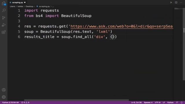 How To Scrape Search Results From Ask.com Using Python смотреть онлайн