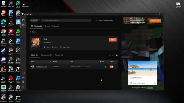 How to Install Simple Voice Chat through curse forge