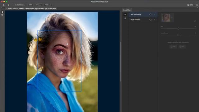 Using New Skin Smoothing Filter In Photoshop 2021