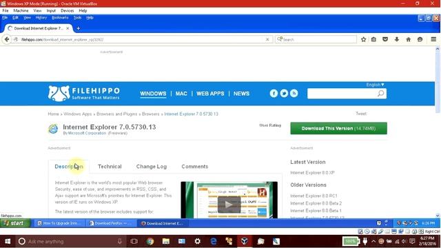 Upgrading Internet Explorer 6 To IE7 On Windows XP