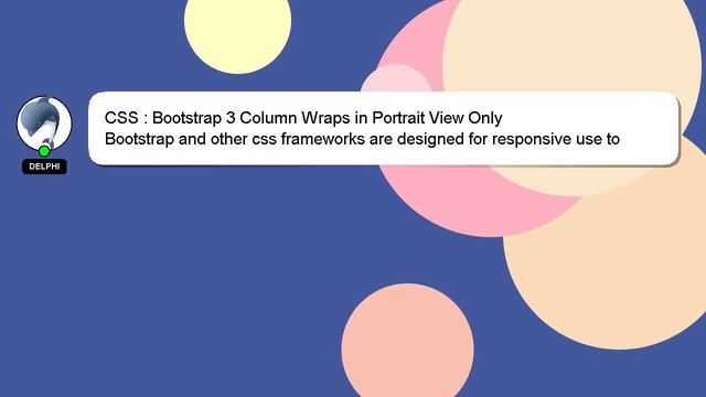 CSS : Bootstrap 3 Column Wraps in Portrait View Only смотреть онлайн