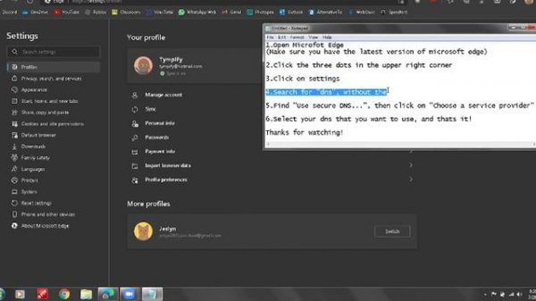 How to change your DNS in your microsoft edge browser