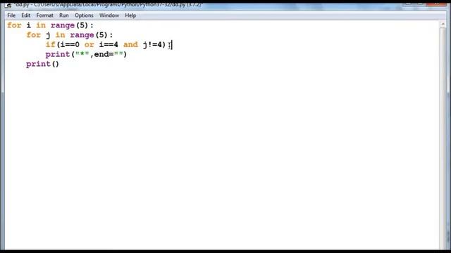 Program To Display 'D' Star Pattern In Python | Star Pattern Program In Python смотреть онлайн