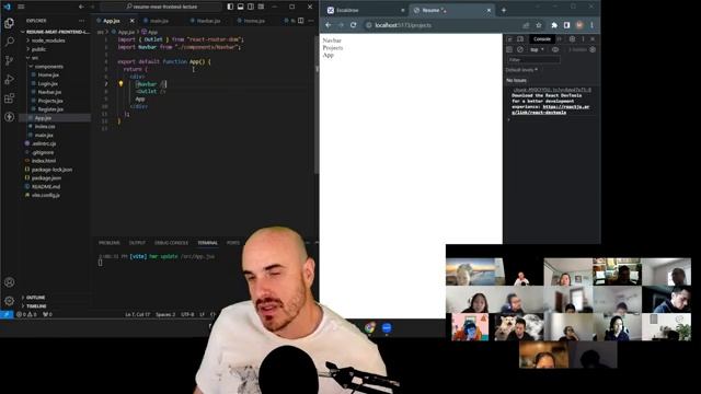 Lecture on React Router 6.15.0, createBrowserRouter, RouterProvider at Hackmyhead Coding Bootcamp смотреть онлайн