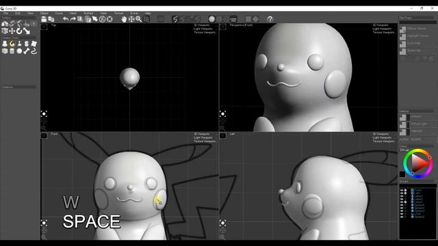 Sculpt Pikachu in Curvy 3D смотреть онлайн