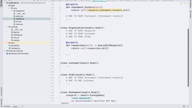 Разработка CRM системы на python, django - 03 Базовая структура, первая вьюха, первые модели смотреть онлайн