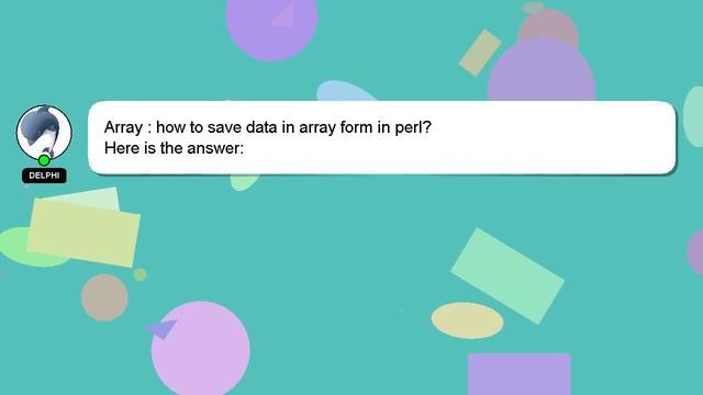 Array : how to save data in array form in perl? смотреть онлайн