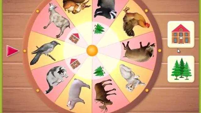 Забавная интересная игра Волшебное колесо Животные смотреть онлайн