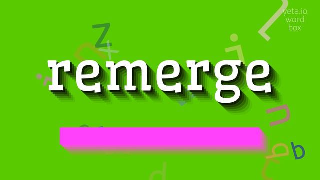 HOW TO PRONOUNCE REMERGE? #remerge смотреть онлайн