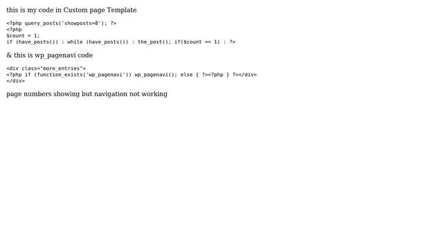 Wordpress: WP-PageNavi not working on Custom page Template смотреть онлайн