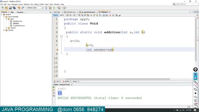 java programming VOID return type method with parameter LECTURE 4 смотреть онлайн