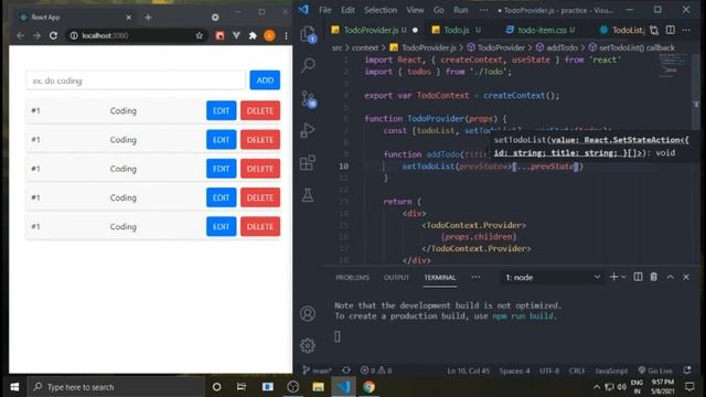 Build To Do App with React JS + Context API смотреть онлайн