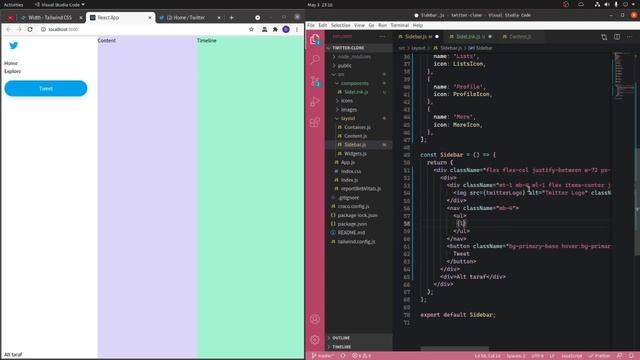 ReactJS ile Twitter Klonu Yapıyoruz Part 4 - Sidebar Logo, Navigation смотреть онлайн