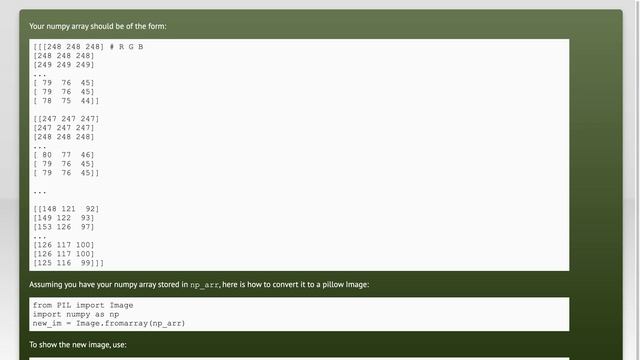 Converting a NumPy array to a PIL image смотреть онлайн