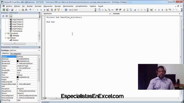 Formulario VBA con Macro en Excel para posicionarse en una hoja seleccionada смотреть онлайн
