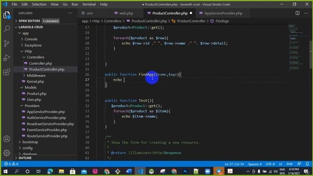 Sourng Laravel 8 Khmer 2021 #04 How to Create function in controller and call by route смотреть онлайн