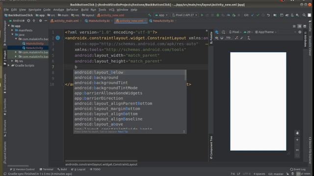 Kotlin Android studio How to Click Back Button in New Activity/How to Create Back Button and click смотреть онлайн