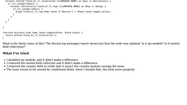 Drupal: Embedded field collection not saving with node using conditional fields (2 Solutions!!) смотреть онлайн
