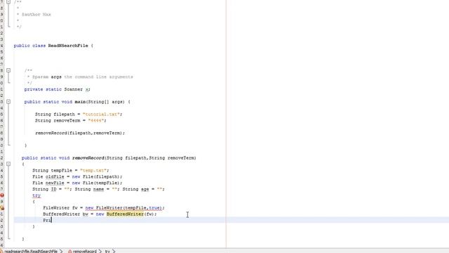 Deleting a record in a file in Java смотреть онлайн