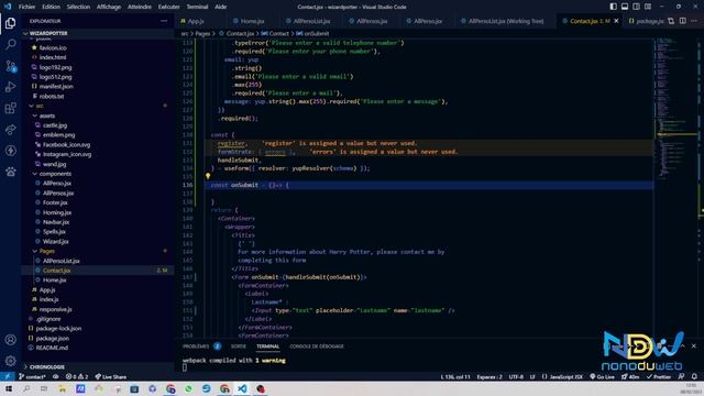Episode 7.2- Site Sur Harry Potter - Elaboration des erreurs avec React-hook-form et Yup смотреть онлайн