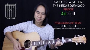 Sweater Weather Guitar Cover Acoustic - The Neighborhood + Onscreen Chords