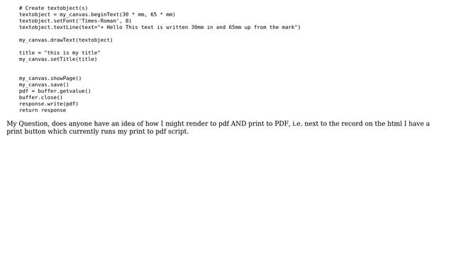 Printing to PDF Django & ReportLab смотреть онлайн