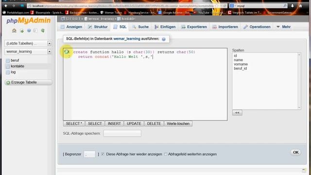 mysql function phpmyadmin смотреть онлайн