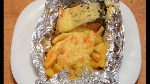 Рыба запеченная в духовке с овощами.