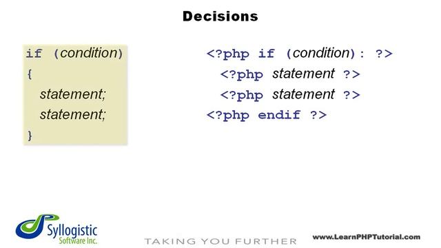 Learn PHP Tutorial: Level 1, Chapter 8: Decisions смотреть онлайн